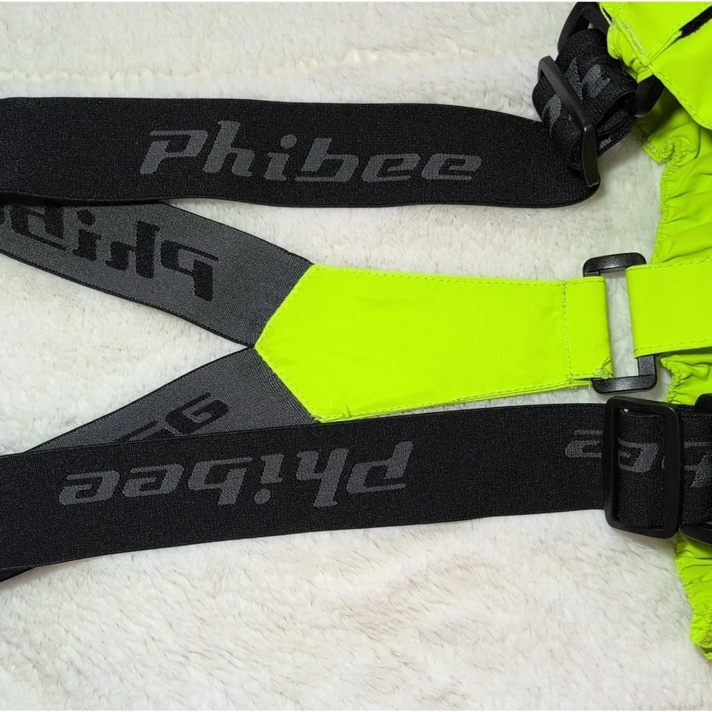Phibee Kids Snow Bib Pants Yellow Waterproof Lined Size 116/122 Winter Sports